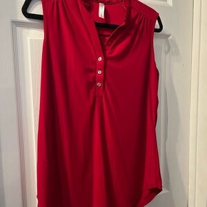 PerSeption Concept Red Button-Front Blouse